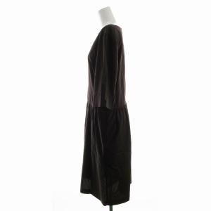 MARGARET HOWELL ワンピース ひざ丈 ウエストタック 2 M 茶色 ブラウン