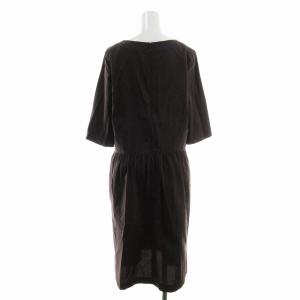 MARGARET HOWELL ワンピース ひざ丈 ウエストタック 2 M 茶色 ブラウン