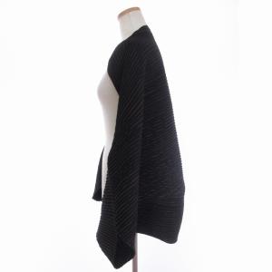 ISSEY MIYAKE 美品 ボレロ カーディガン プリーツ ドルマンスリーブ 9分袖 ボタンレス グラデーション 黒系 ブラック系 2