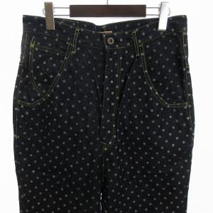 KAPITAL 美品 デニム ジーンズ ジップフライ ドット コットン インディゴ 濃紺 ダークネイビー M