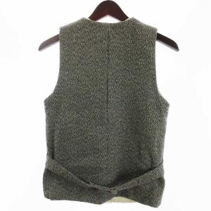 KAPITAL 中綿ベスト 前開き コットン リネン混 グレー XS