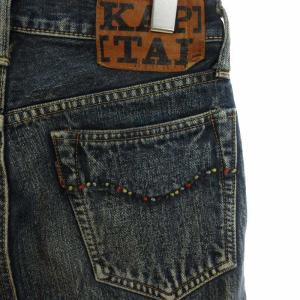 KAPITAL デニム ジーンズ ロング フレア 御津工場 コットン 紺 インディゴ 0 XS位