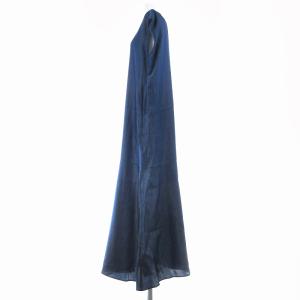 SHIPS デニム切替ワンピース ノースリーブ ビジューボタン ロング マキシ丈 L 青 ブルー 314-51-4199