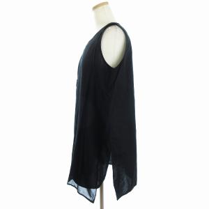 Y's サイドリボン ブラウス ノースリーブ プルオーバー コットン 黒 ブラック 1 S相当 AA