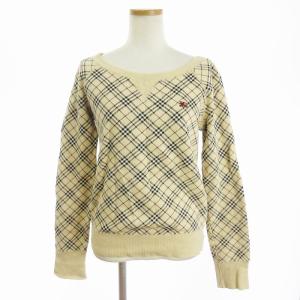 トレーナー スウェット 長袖 裏起毛 ノバチェック ベージュ 38