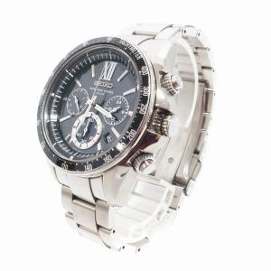 SEIKO ブライツ 腕時計 クロノグラフ 電波 ソーラー SAGA105 チタン 文字盤黒 シルバーカラー