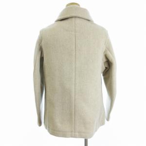 DANTON 美品 ウールモッサ 丸衿ショートコート ワンポイント JD-8243 ベージュ 36