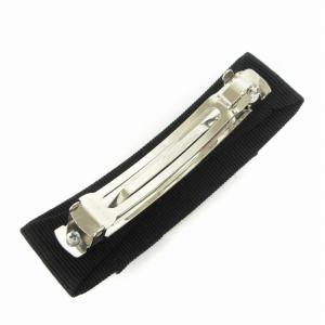 美品 バレッタ ヴァラリボン 髪留め ストーン 黒 ブラック ヘア 