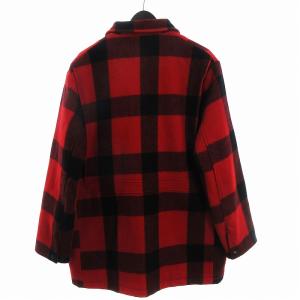 WOOLRICH 80’s ウールジャケット ブルゾン ジップアップ チェック 赤 黒 レッド ブラック M SM3