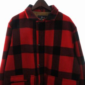 WOOLRICH 80’s ウールジャケット ブルゾン ジップアップ チェック 赤 黒 レッド ブラック M SM3