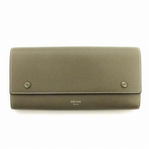 マルチファンクション 長財布 小銭入れ カード入れ レザー フラップ バイカラー グレー イエロー 小物 AA