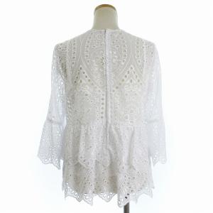 Diagram タグ付き ジョーゼット カットワーク トップ ブラウス 0321241011-00 白 ホワイト 36 S位