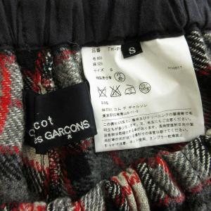 Tao イージー ガウチョパンツ チェック ウール リネン混 ウエストゴム TH-P015 赤 レッド S