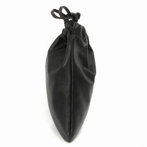 SOMES SADDLE 美品 ピッコラ キンチャク バッグ 巾着 レザー 牛革 PL-61 黒 ブラック 鞄 SM3