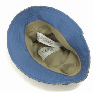 COACH シグネチャー バケットハット キャンバス 総柄 青 ブルー ベージュ 帽子 SM3