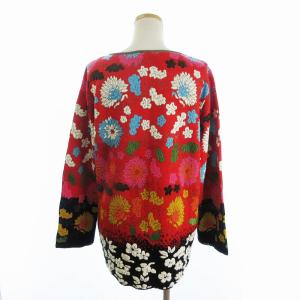 KENZO ニット セーター 長袖 総柄 花柄 赤 レッド M GY09 AA