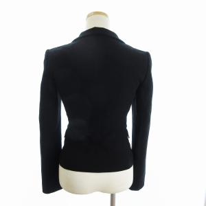 EMPORIO ARMANI テーラードジャケット ブレザー シングル ホック ウール 黒 ブラック 36 GY09 AA