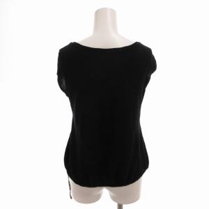 BURBERRY BLUE LABEL ノースリーブニット カットソー リボン ロゴ刺繍 38 M 黒 ブラック