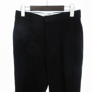 Drawer 22AW ウールツイルクロップドパンツ スラックス ジップフライ 裏地シルク 6514-236-1232 黒 ブラック 34