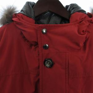 Aquascutum ダウンジャケット 長袖 フード フォックスファー 赤 レッド L GY09