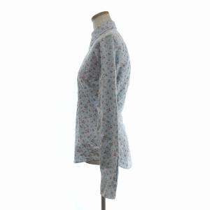 RALPH LAUREN シャツ 長袖 ボタンダウン コットン 花柄 フラワー ポニー 刺繍 水色 2 GY09 AA