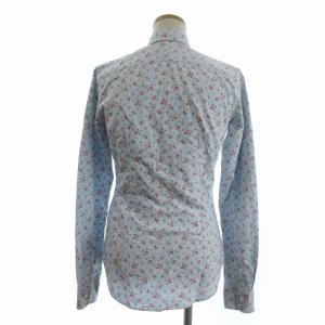 RALPH LAUREN シャツ 長袖 ボタンダウン コットン 花柄 フラワー ポニー 刺繍 水色 2 GY09 AA