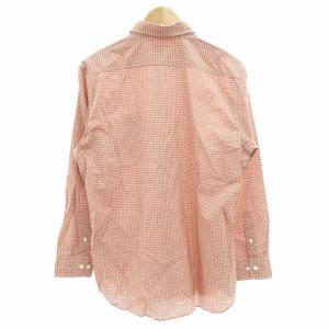 BURBERRY LONDON ボタンダウンシャツ 長袖 カジュアル チェック ホースロゴ 刺繍 L オレンジ
