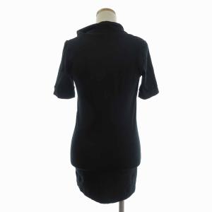 Theory Tシャツ カットソー 半袖 ハイネック コットン 01-6301099 黒 ブラック 2 M位 GY09