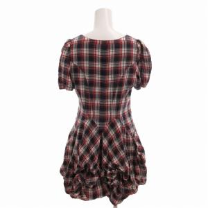BURBERRY BLUE LABEL シャツワンピース ミニ丈 ノバチェック柄 ロゴ刺繍 半袖 38 M 赤 レッド