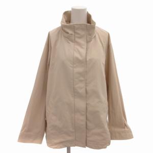 ジャケット ジップブルゾン コート 大きいサイズ ハイネック 比翼 ドローコード 46 2XL ベージュ