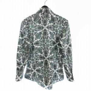 BURBERRY BLACK LABEL シャツ 長袖 コットン ペイズリー柄 総柄 マルチカラー 2 GY09