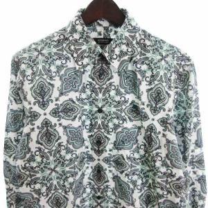 BURBERRY BLACK LABEL シャツ 長袖 コットン ペイズリー柄 総柄 マルチカラー 2 GY09