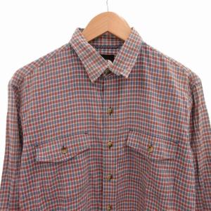 THE NORTH FACE チェックシャツ カジュアル 長袖 M 赤 レッド 青 ブルー