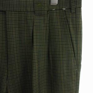 burberrys パンツ スラックス チェック ウール グリーン