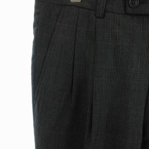 Christian Dior スポーツ パンツ スラックス ロング テーパード チェック ウール グレー 82 GY12