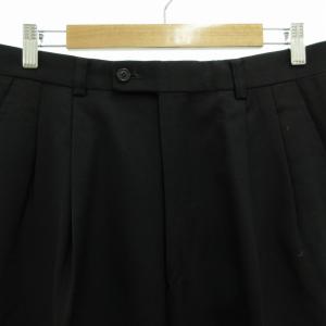 Christian Dior スポーツ SPORT ヴィンテージ ワイドパンツ スラックス ツータック センタープレス ウール 82 L 黒 ブラック