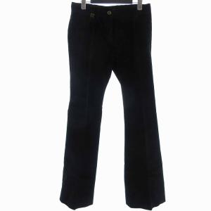 コーデュロイパンツ ロング フレア コットン 黒 ブラック 38 M位 AA