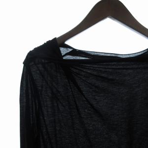 JULIUS 12-13AW resonance カットソー 長袖 ロング丈 薄手 無地 カシミヤ混 黒 ブラック 1 SM3