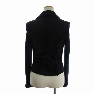 BLACK COMME des GARCONS 美品 09年製 ジャケット 長袖 ラウンドカラー カットオフ 無地 1D-009 黒 ブラック S AA