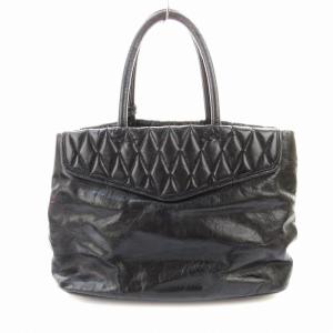 miumiu バイカー 2WAY ハンドバック ショルダー 鞄 レザー ファスナー リカラー品 黒 ブラック ECH