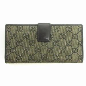 GUCCI GGキャンバス 長財布 レザー 黒 ブラック ウォレット AA