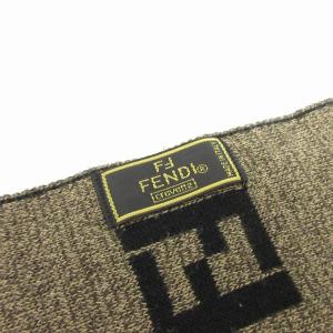 FENDI マフラー ストール ズッカ柄 総柄 黒 ブラック 茶 ブラウン 小物 AA