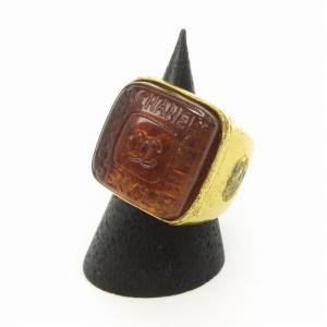 ヴィンテージ リング ココマーク 異素材 ゴールドカラー 11号