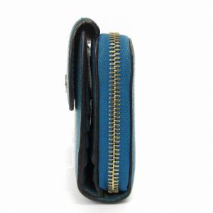 GUCCI インターロッキングG 長財布 フラップ ラウンドファスナー レザー ロゴ 449397 ターコイズブルー ウォレット AA