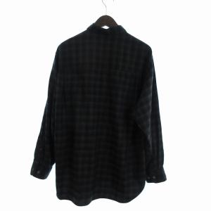 Steven Alan オンブレーチェック ネルシャツ 長袖 レギュラーカラー 8111-149-1010 黒 ブラック M