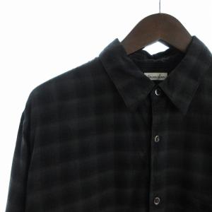 Steven Alan オンブレーチェック ネルシャツ 長袖 レギュラーカラー 8111-149-1010 黒 ブラック M