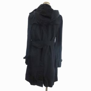 BURBERRY LONDON トレンチコート フーデッド 2WAY ポケッタブル ノバチェック 黒 ブラック 38