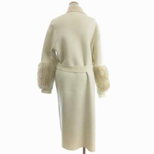 EPOCA コート ロング 長袖 エコファー ウール M5B07-634-02 ベージュ 40 L位