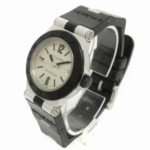 BVLGARI アルミニウム 腕時計 AL32TA アナログ クォーツ ブラック シルバーカラー