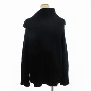 Max Mara 銀タグ ニットジャケット フルジップ 無地 ウール 黒 ブラック S